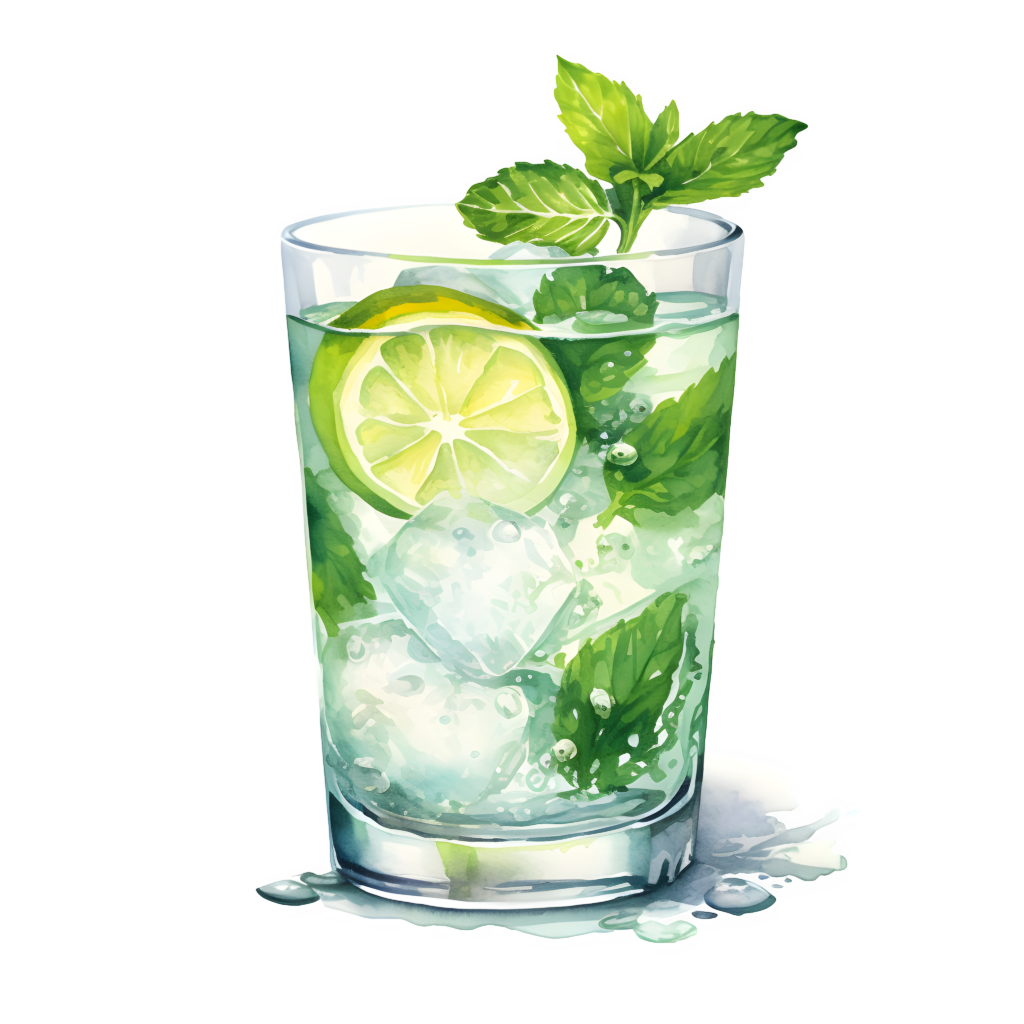 Water with Spearmint Leaves